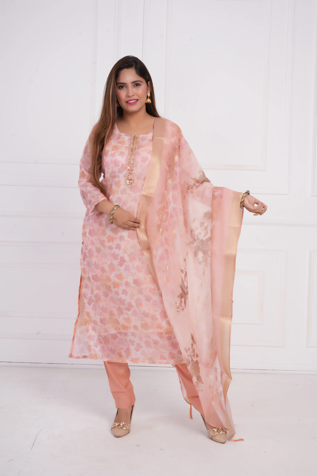 Women Ethnic Motifs Embroidered Kurta with Trouser & Dupatta