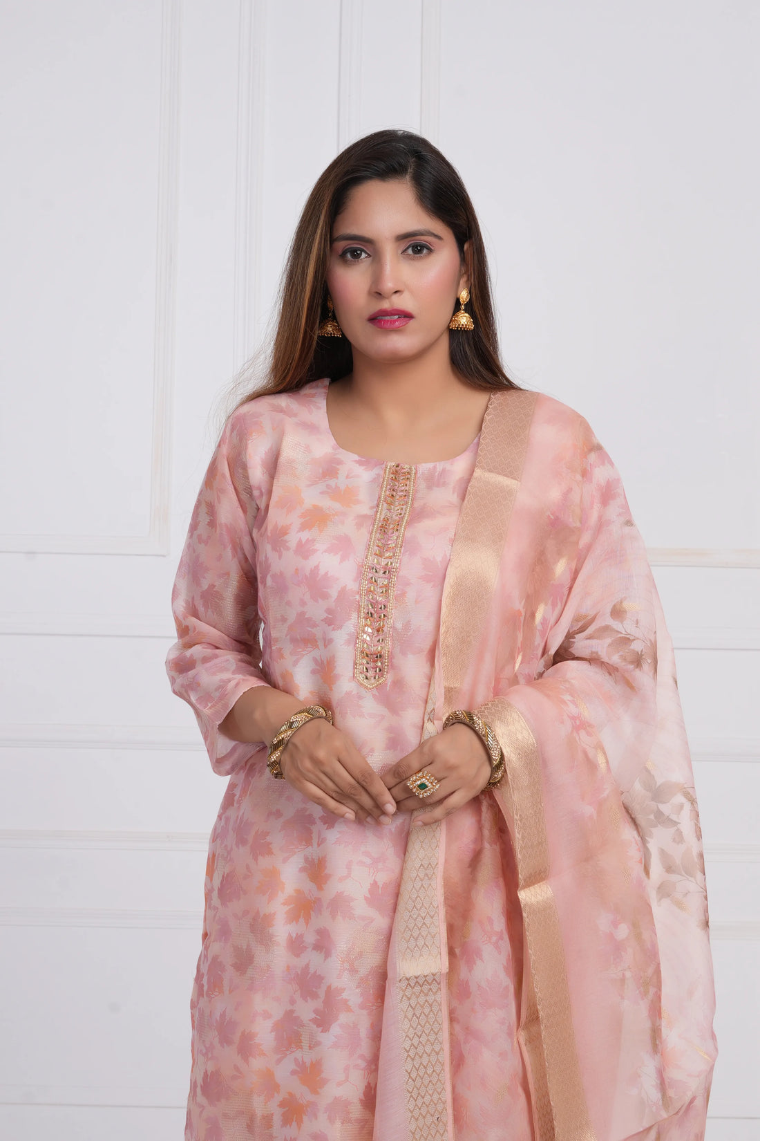 Women Ethnic Motifs Embroidered Kurta with Trouser & Dupatta