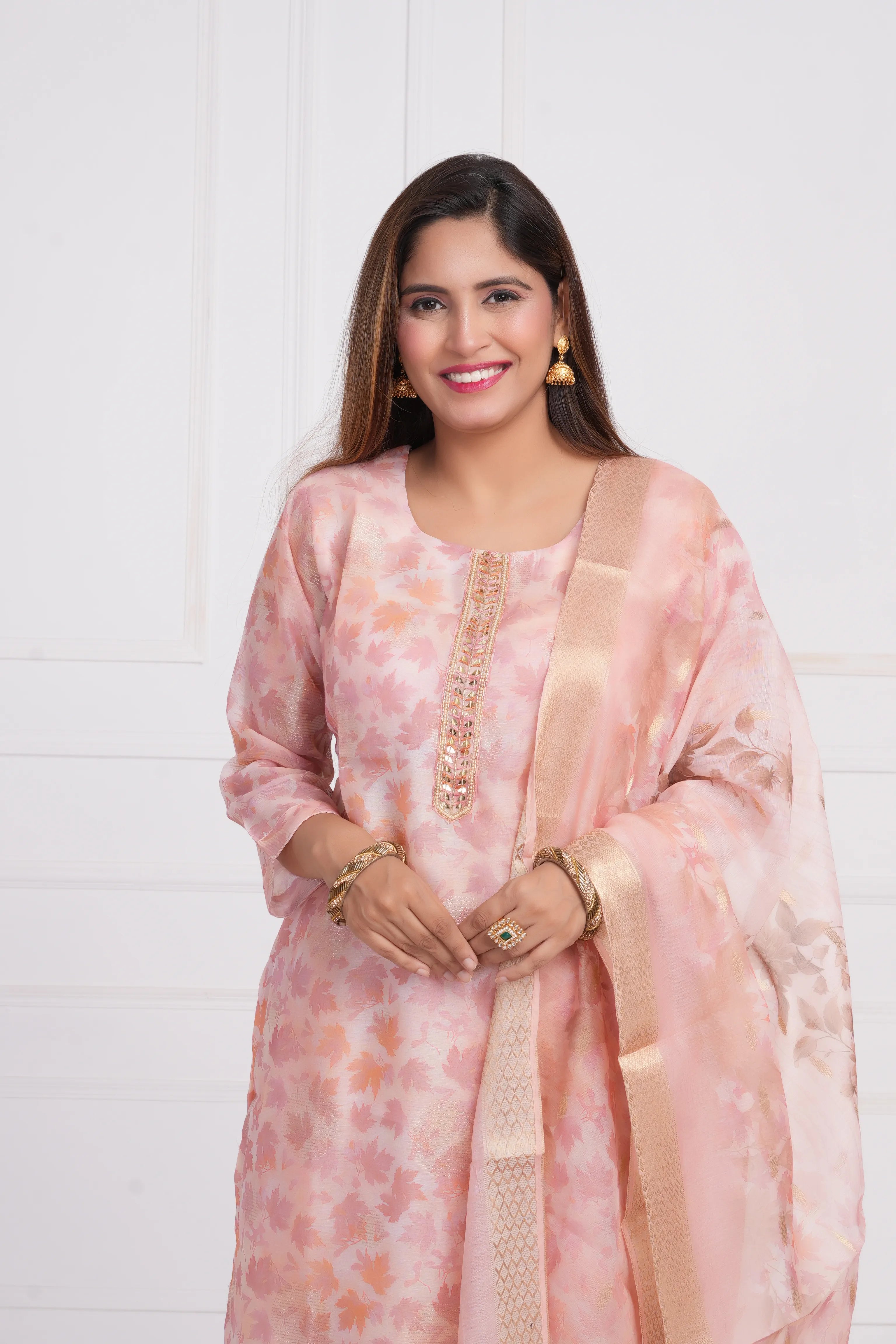 Women Ethnic Motifs Embroidered Kurta with Trouser & Dupatta
